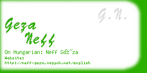 geza neff business card